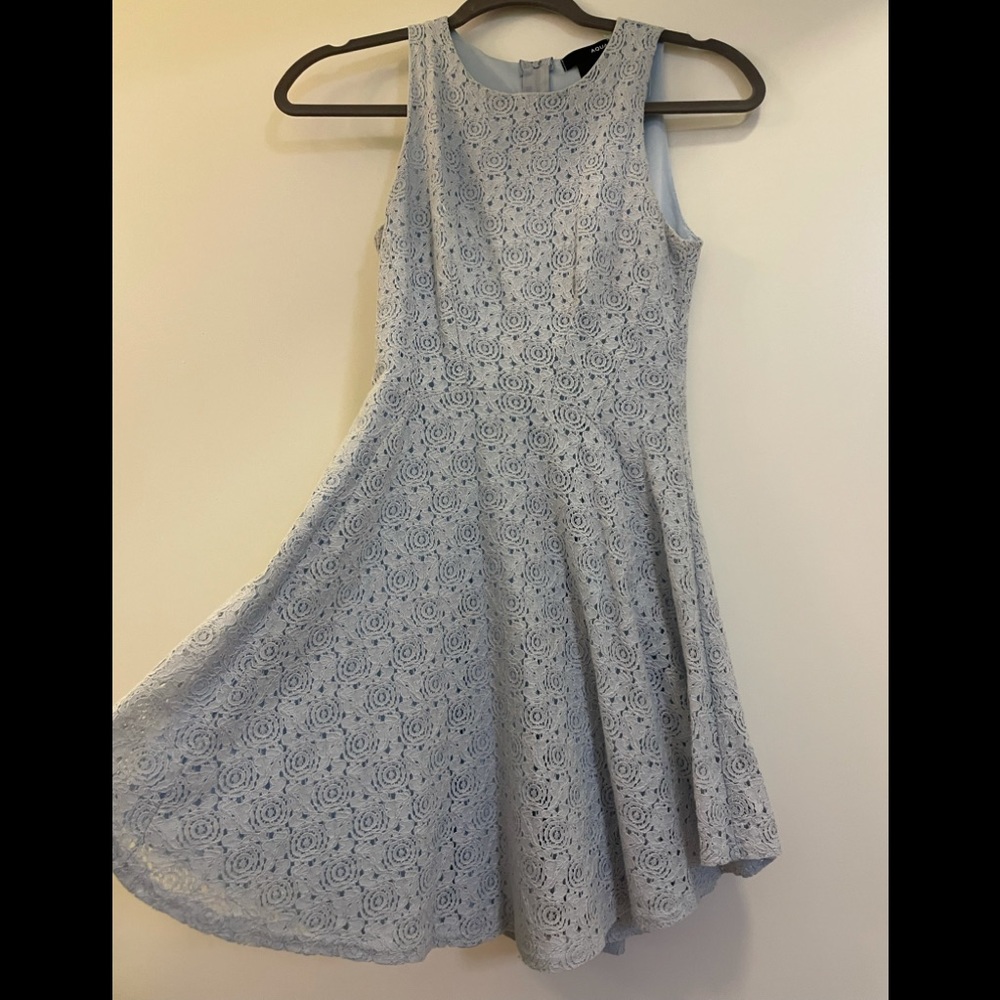 Aqua light blue dress - cotton